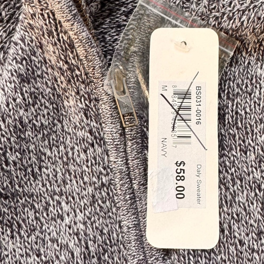 NWT Peek Kids Zip Up Blue/Gray Heathered Cotton Sweater Size M 6/7 - Picture 3 of 8